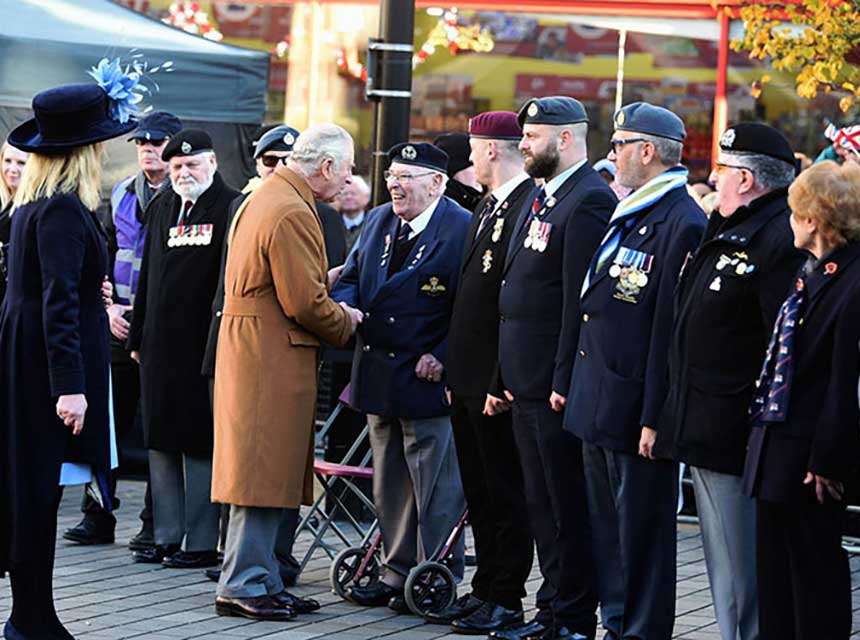 His Majesty The King Visits Luton and speaks to AFVBC Veterans